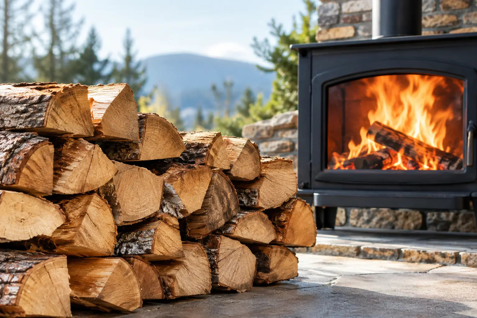 Ready to Burn Hardwood Logs for Cleaner Heat