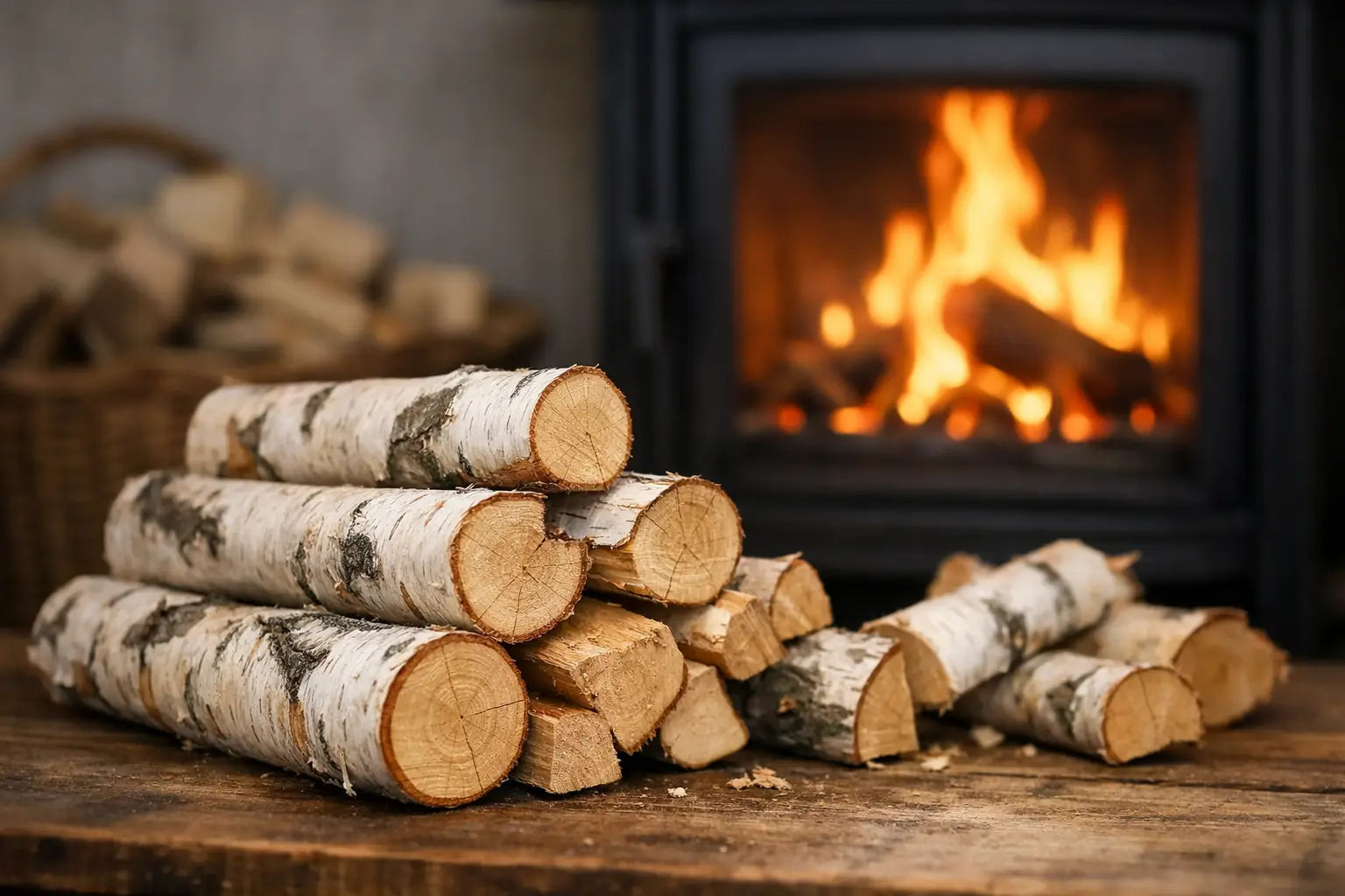 Kiln Dried Birch Logs for Cleaner Heat