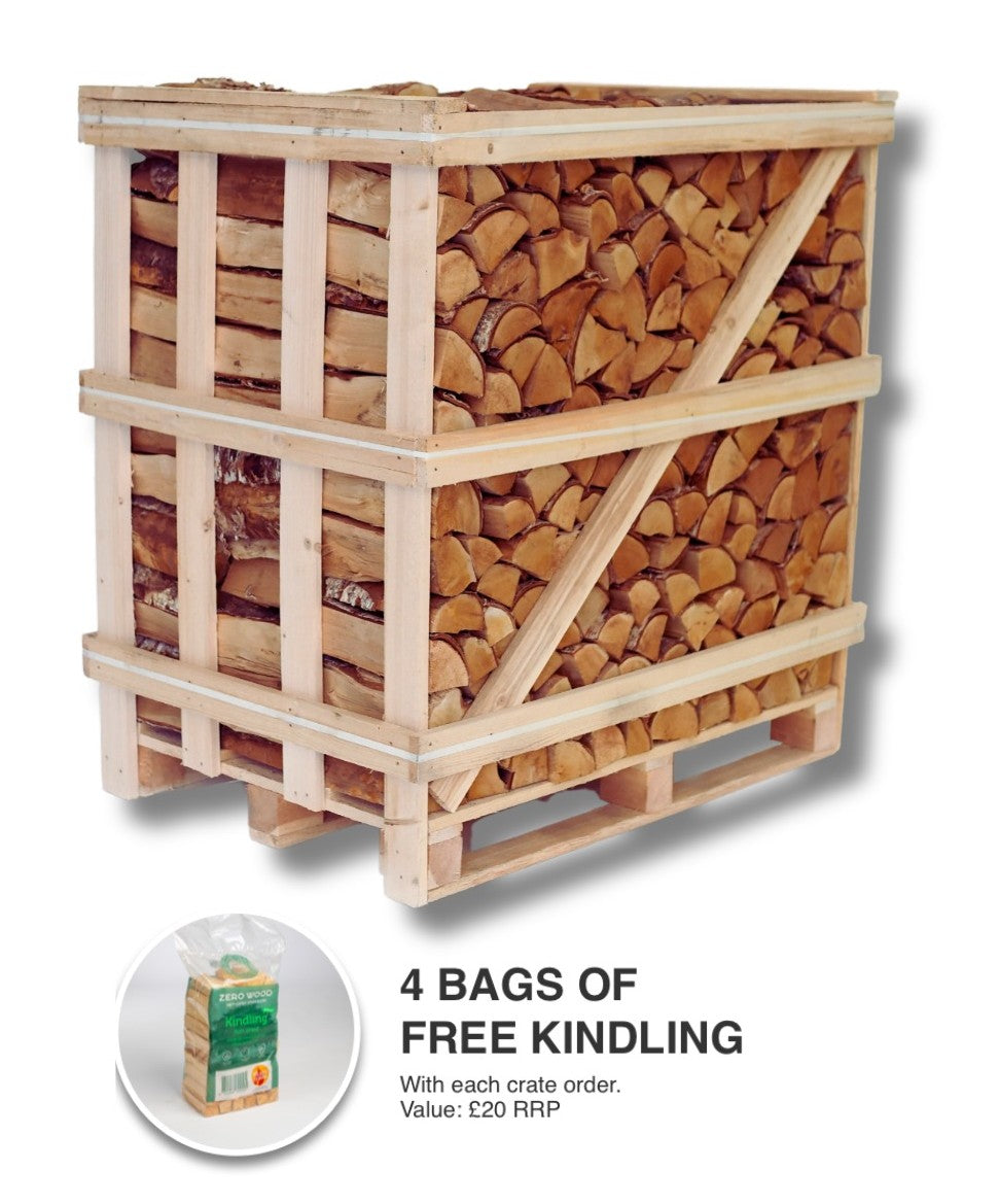 Kiln Dried Birch Logs (Standard Crate) + Free Kindling