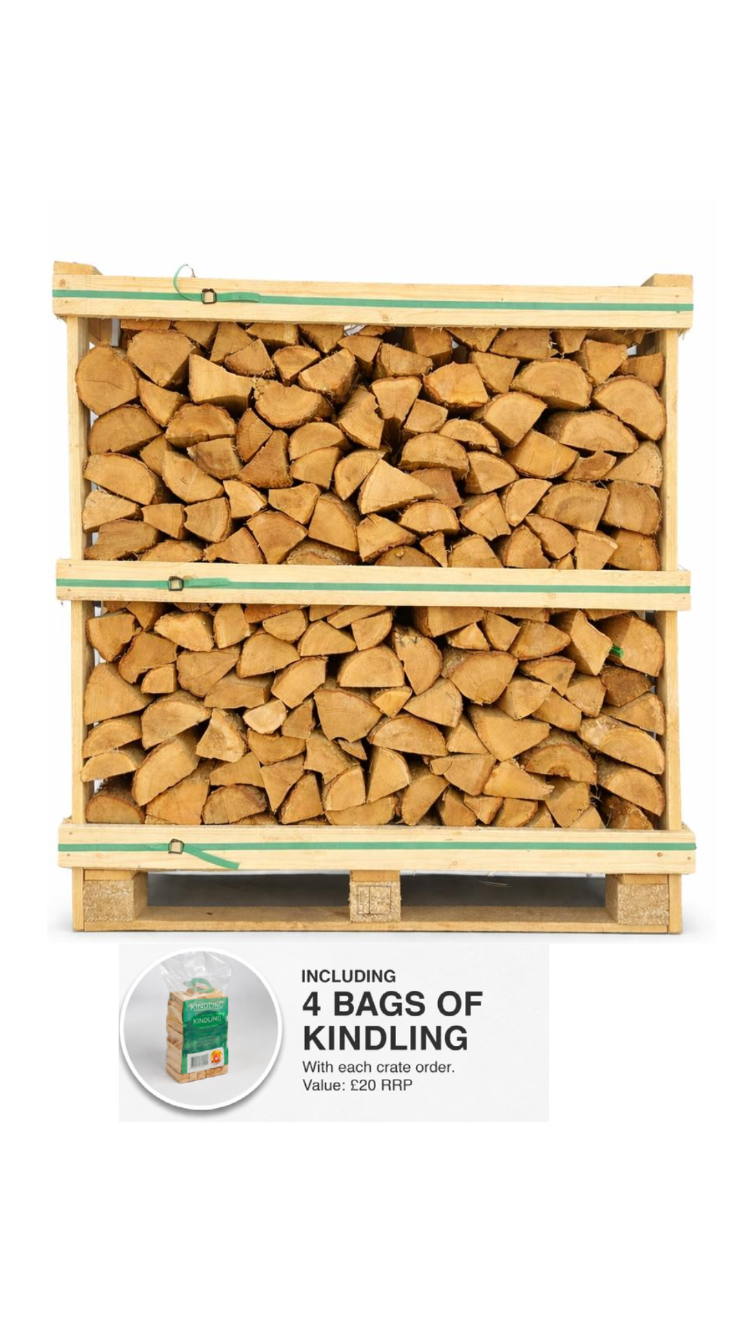 Kiln Dried Oak Logs (Standard Crate) Including Kindling