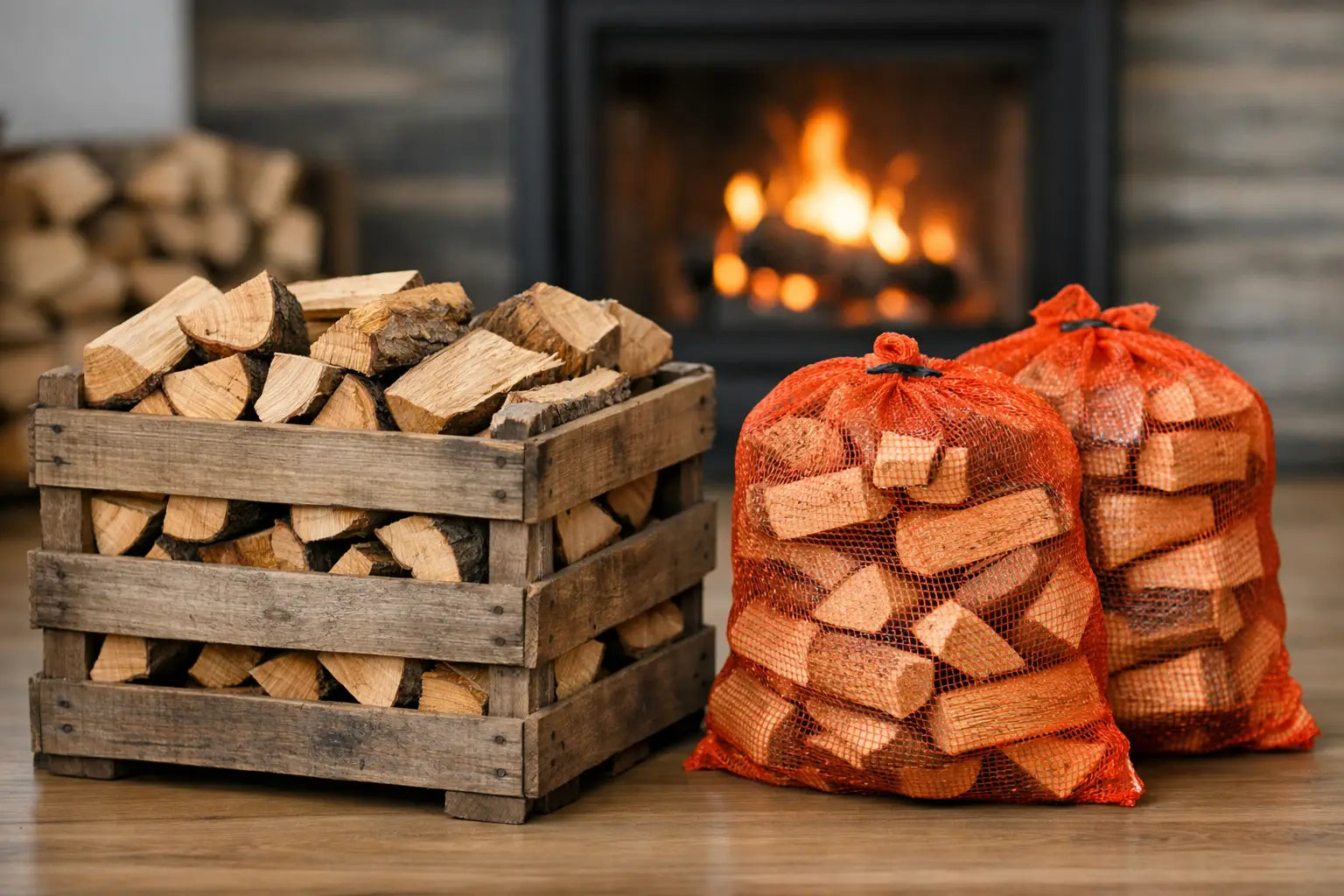 Crated Logs vs Bagged Logs for Your Home