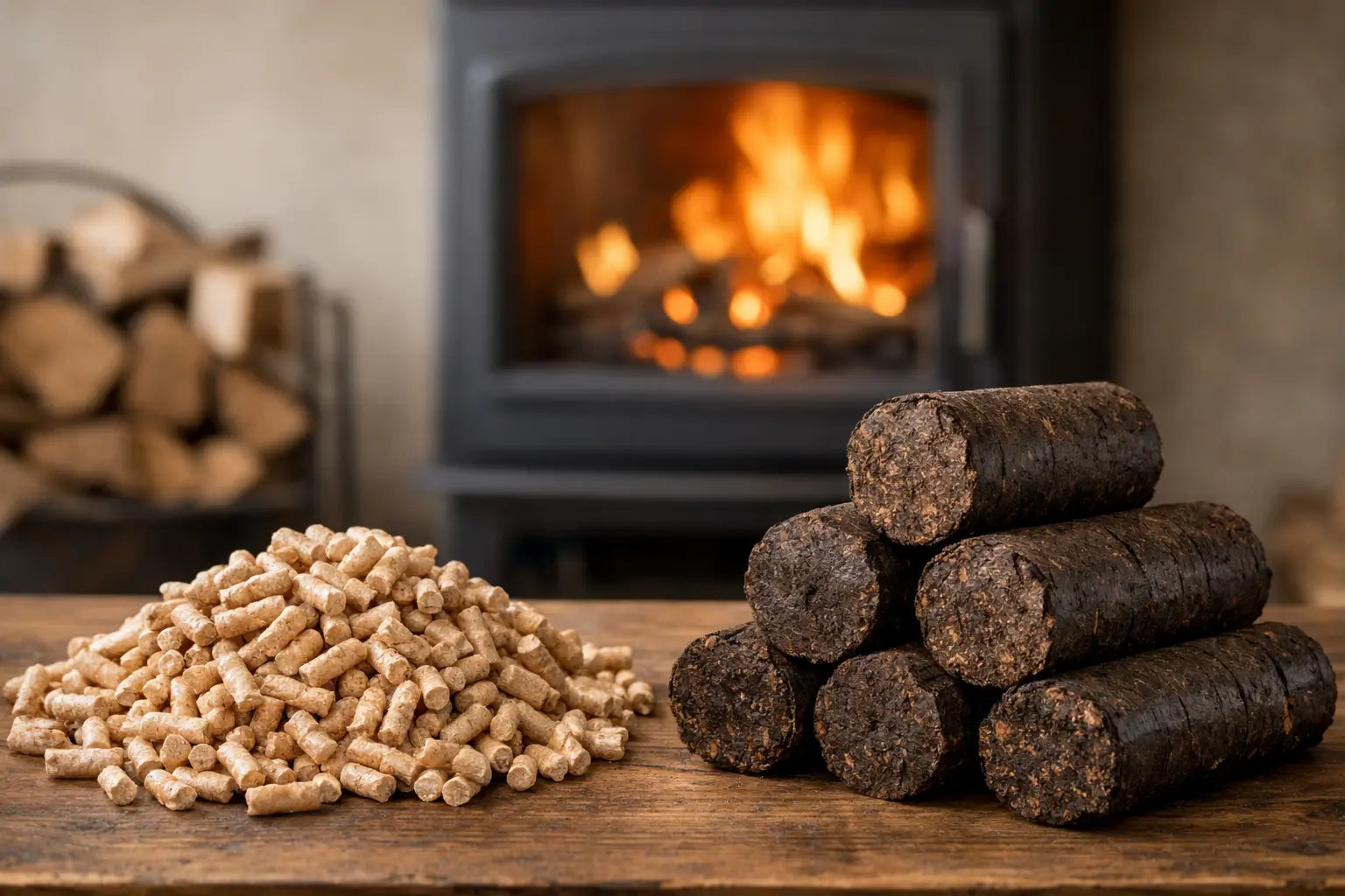 Wood Pellets vs Briquettes for UK Stoves