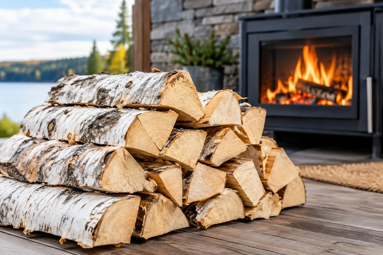 Kiln Dried Birch Firewood for Reliable Heat