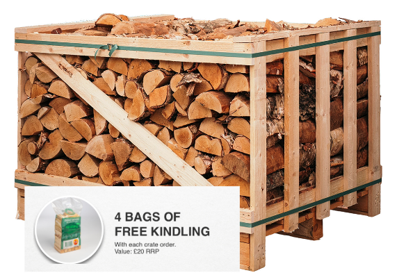 Kiln Dried Birch Logs (Economy Crate) + Free Kindling (Copy)
