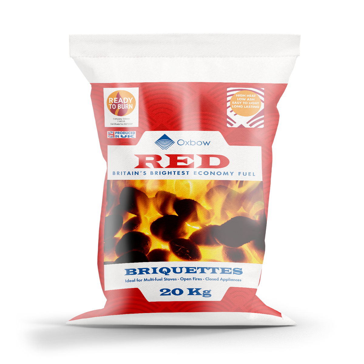 Oxbow Red 50 x 20kg- Smokeless Coal Briquettes (1,000kg)