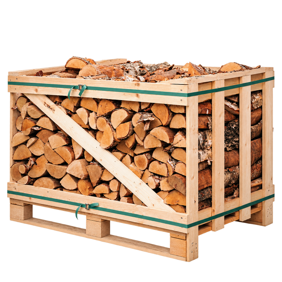 Kiln Dried Birch Logs (Economy Crate) Including Kindling