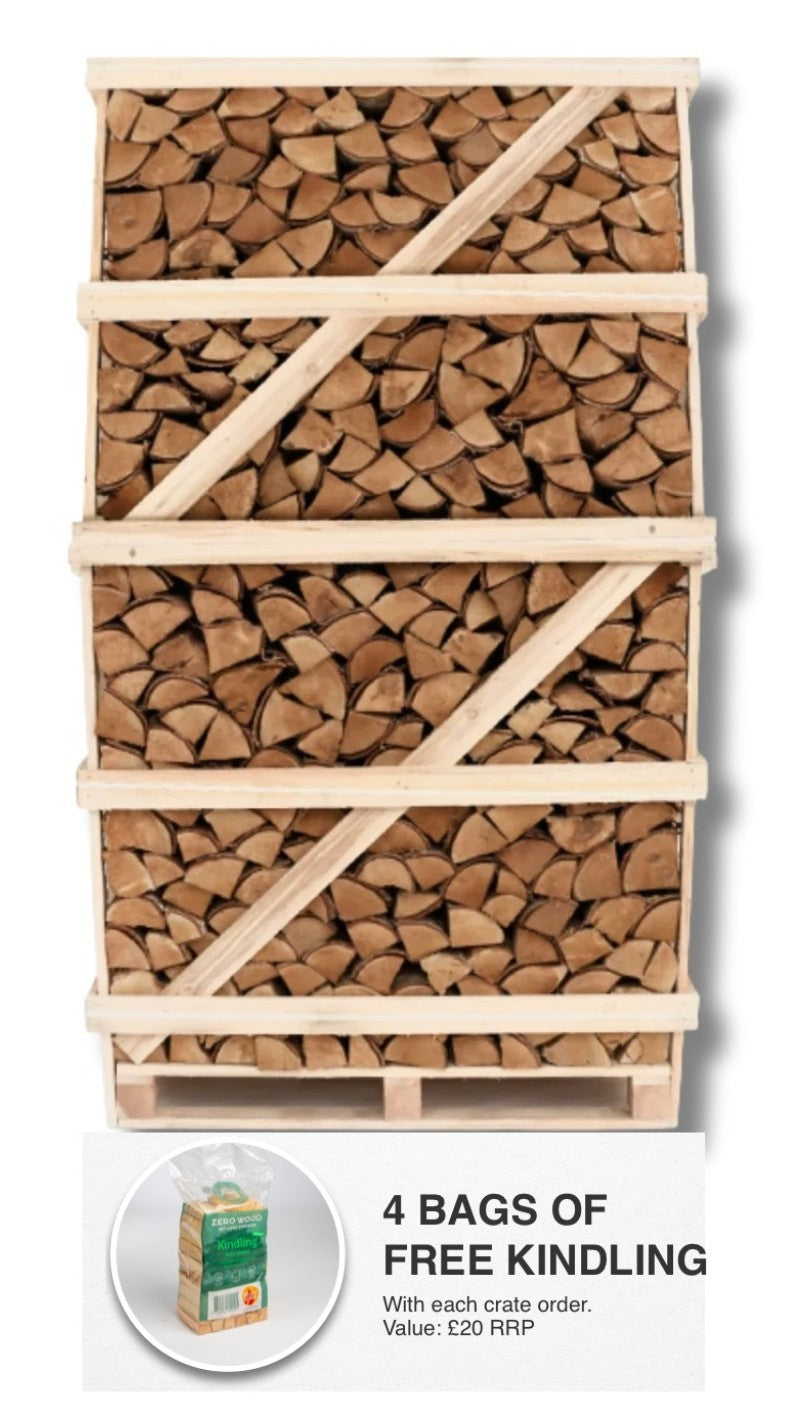 Kiln Dried Alder Logs (Large Crate) + Free Kindling
