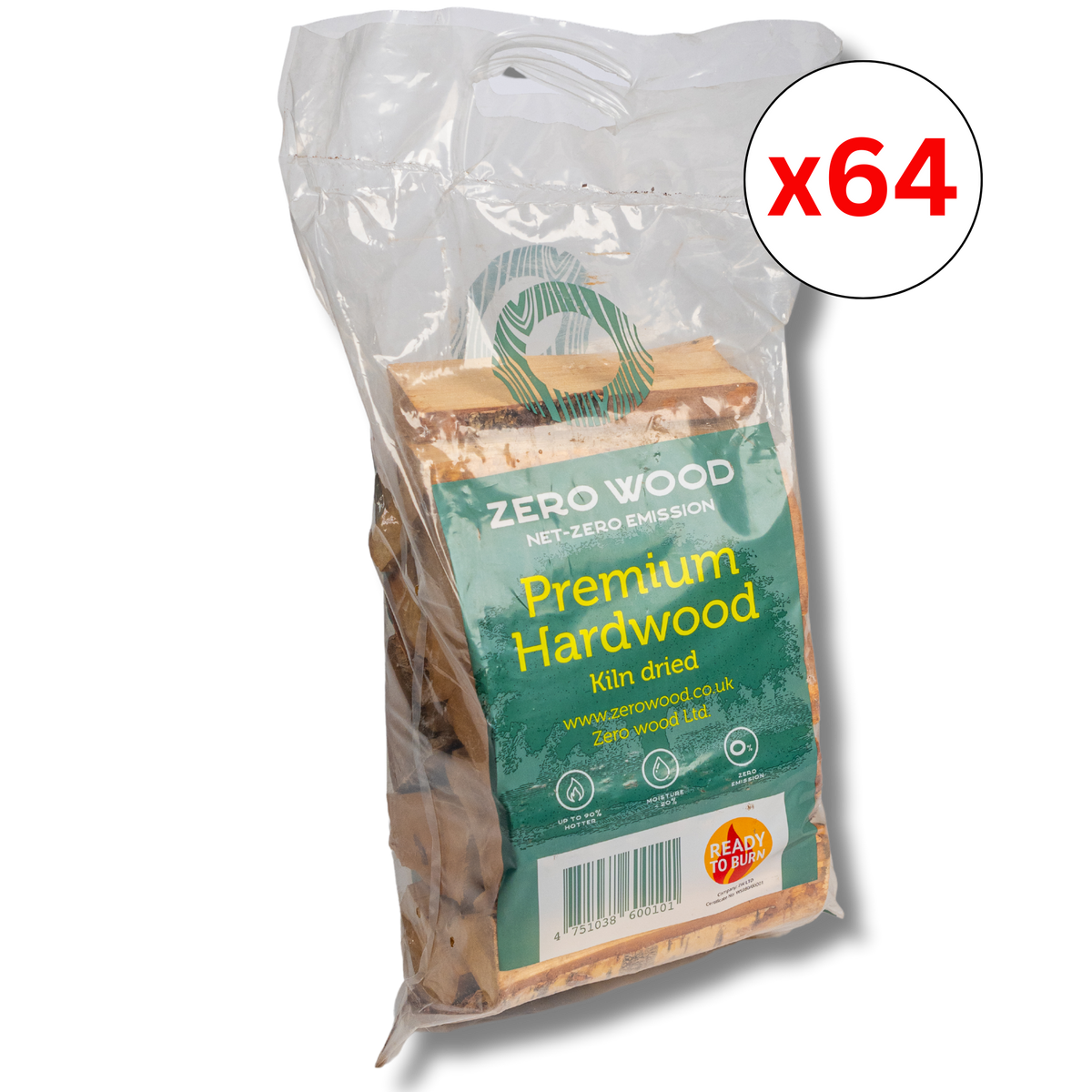 Kiln Dried Birch Logs - bags 18Lx64